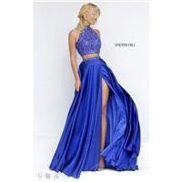 Blush Sherri Hill 11330 - 2-piece Crystals High Slit Dress - Customize Your Prom Dress