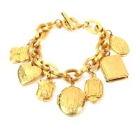Ben-Amun - Royal Charm Gold Locket Bracelet - Designer Party Dress & Formal Gown