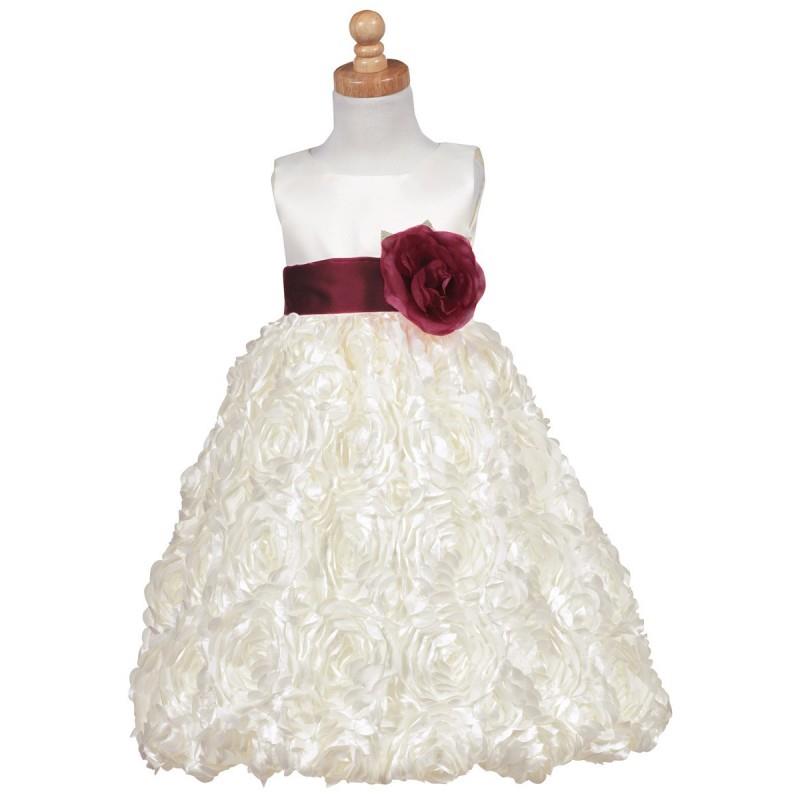 My Stuff, Blossom Ivory Satin Bodice w/ Floral Ribboned Skirt & Detachable Sash & Flower Style: BL22