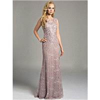 Lara Dresses - Beautiful Dusty Purple Lace Gown with Embellishments 33241 - Designer Party Dress & F