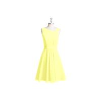 Daffodil Azazie Hermosa - V Neck Knee Length Chiffon Back Zip Dress - Charming Bridesmaids Store