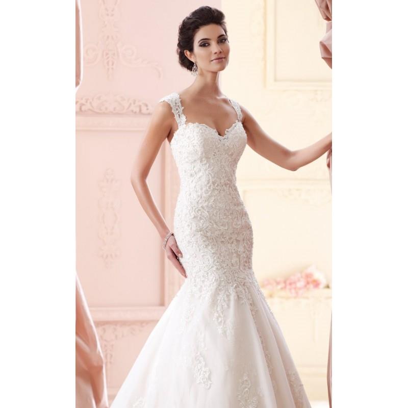 My Stuff, Ivory/Petal Venice Lace Keyhole Mermaid Gown by David Tutera - Color Your Classy Wardrobe