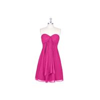 Fuchsia Azazie Jessica - Mini Sweetheart Chiffon Back Zip Dress - Simple Bridesmaid Dresses & Easy W