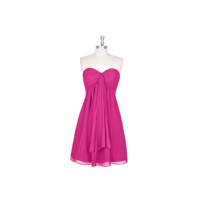 My Stuff, Fuchsia Azazie Jessica - Mini Sweetheart Chiffon Back Zip Dress - Simple Bridesmaid Dresse