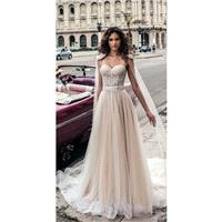 Julie Vino Fall/Winter 2018 1506 Blush Sleeveless Sweetheart Ball Gown Sweet Chapel Train Tulle Bead