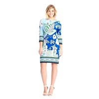 London Times - T2599MJC Quarter Sleeve Abstract Floral Dress - Designer Party Dress & Formal Gown