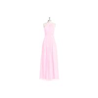 Candy_pink Azazie Abbey - Halter Chiffon Floor Length Strap Detail Dress - Simple Bridesmaid Dresses