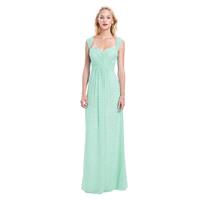 Bill Levkoff 1160 - A-Line Green Sweetheart Chiffon Floor Natural Ruching - Formal Bridesmaid Dresse