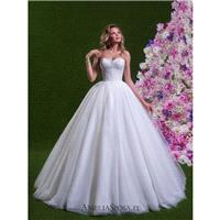 Amelia Sposa 2018 Savina Sweet Chapel Train Ivory Ball Gown Sleeveless Sweetheart Tulle Embroidery B