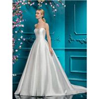 Ellis Bridal 2018 Style 19118 Zipper Up Satin Chapel Train Ivory Simple Sleeveless Sweetheart Ball G