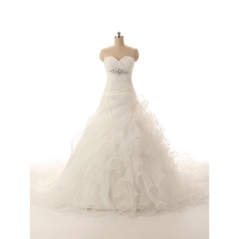 My Stuff, Modern Sweetheart ball gown, organza with beaded wedding dress - Hand-made Beautiful Dress