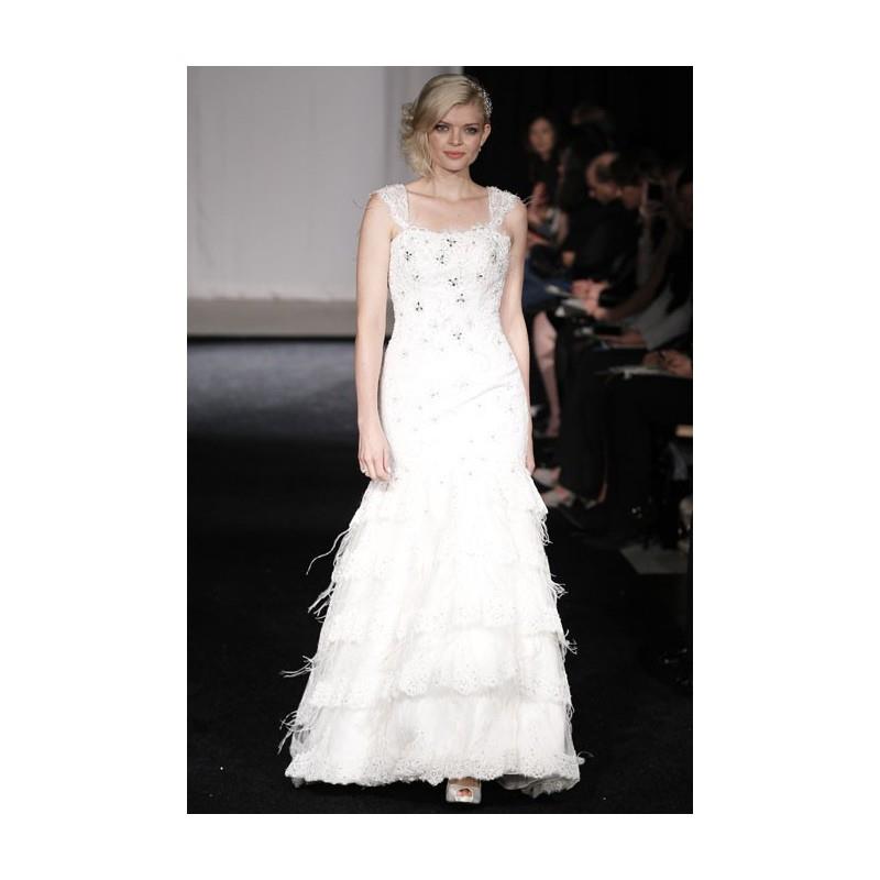 My Stuff, Simone Carvalli - Fall 2012 - Bailee Sleeveless Lace A-Line Wedding Dress with Beaded Deta