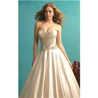 Beaded Satin Ballgown by Allure Bridals - Color Your Classy Wardrobe