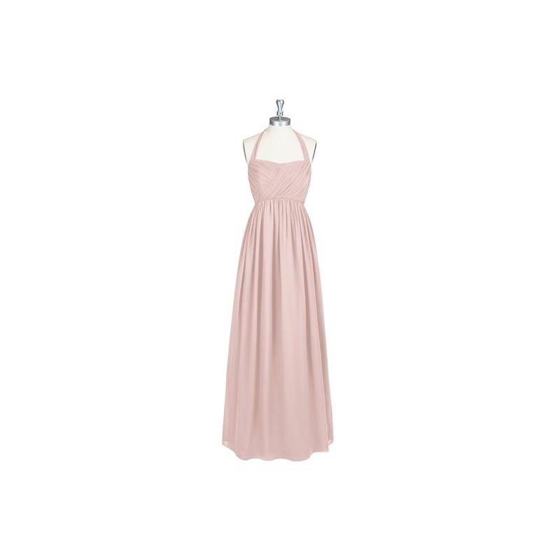 My Stuff, Dusty_rose Azazie Francesca - Bow/Tie Back Chiffon Floor Length Halter Dress - Charming Br