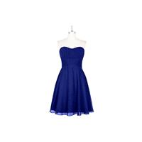 Royal_blue Azazie Aryana - Sweetheart Back Zip Knee Length Chiffon Dress - Charming Bridesmaids Stor