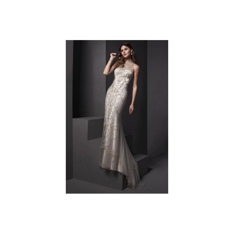 My Stuff, Sottero & Midgley Spring 2015 Dress 13 - Metallic Full Length High-Neck Fit and Flare Sott