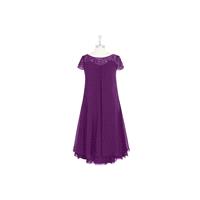 Grape Azazie Tess MBD - Illusion Illusion Chiffon Knee Length Dress - Simple Bridesmaid Dresses & Ea