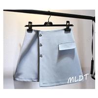 Split Slimming Sheath A-line High Waisted One Color Skirt - Lafannie Fashion Shop