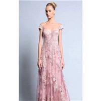 Old Pink Lace Embellished Gown by Beside Couture by GEMY - Color Your Classy Wardrobe
