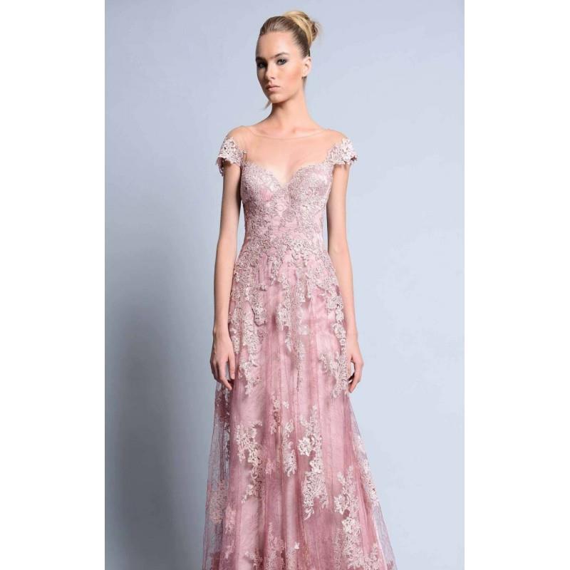 My Stuff, Old Pink Lace Embellished Gown by Beside Couture by GEMY - Color Your Classy Wardrobe