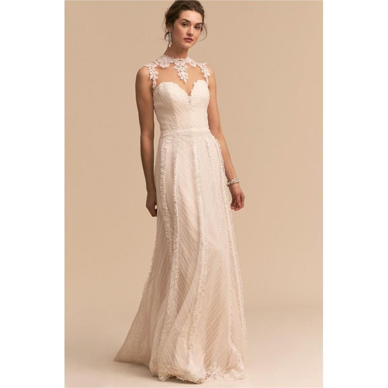 My Stuff, BHLDN 2018 Nightfall Sweet Ivory Sweep Train Illusion Sleeveless Aline Appliques Lace Brid