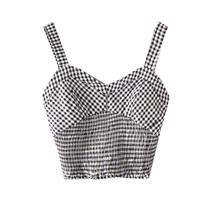 Slimming Curvy Sleeveless Black & White Summer Flexible Crop Top Top Sleeveless Top Strappy Top - La