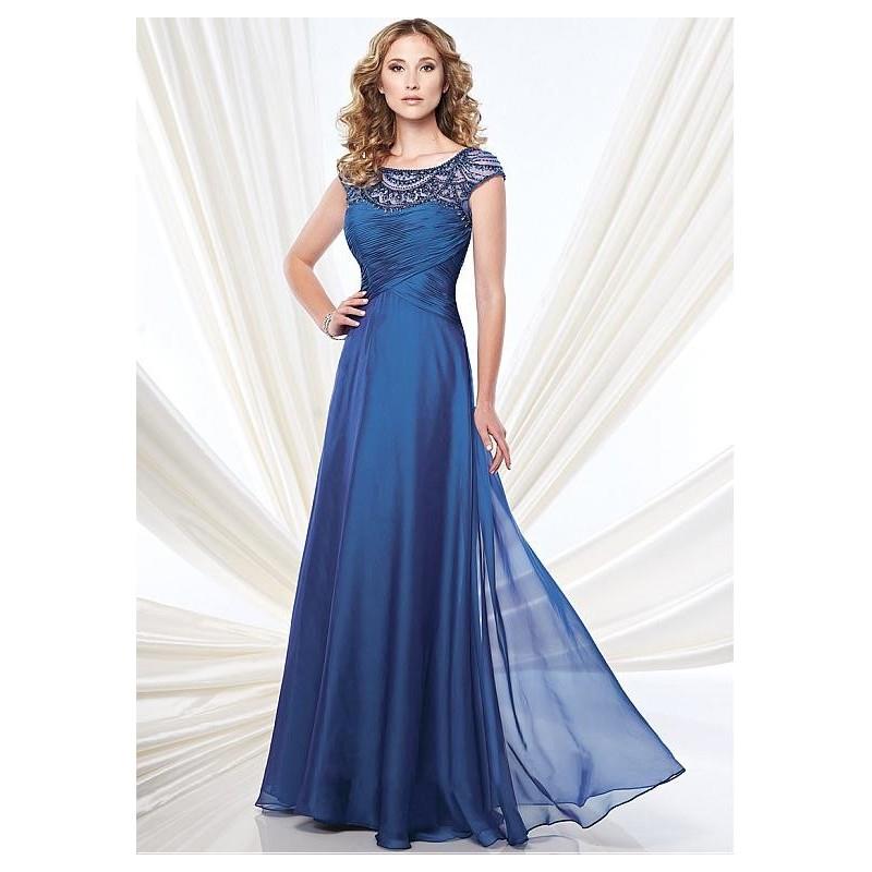 My Stuff, Fashionable Tulle & Chiffon Scoop Neckline A-Line Mother of the Bride Dresses With Beads -