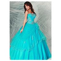 Alluring Tulle Sweetheart Neckline Floor-length Ball Gown Quinceanera Dress - overpinks.com