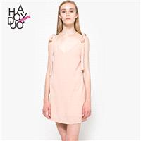 2017 summer dress new style fashion sexy v neck shoulder bow dress - Bonny YZOZO Boutique Store