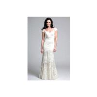 Modern Trousseau Sage - Spring 2013 Full Length Ivory Fit and Flare V-Neck Modern Trousseau - Rolier