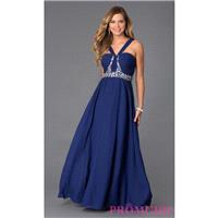 Sleeveless Floor Length V-Neck Dress - Brand Prom Dresses|Beaded Evening Dresses|Unique Dresses For