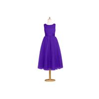 Regency Azazie Frankie JBD - Satin And Tulle Boatneck Back Zip Tea Length Dress - Charming Bridesmai