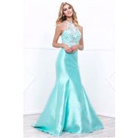 Nox Anabel - 8296 Illusion Halter Beaded Bodice Mermaid Gown - Designer Party Dress & Formal Gown