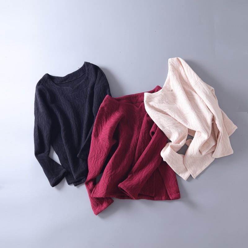 My Stuff, Simple Ramie One Color Fall Blouse Hoodie - Discount Fashion in beenono