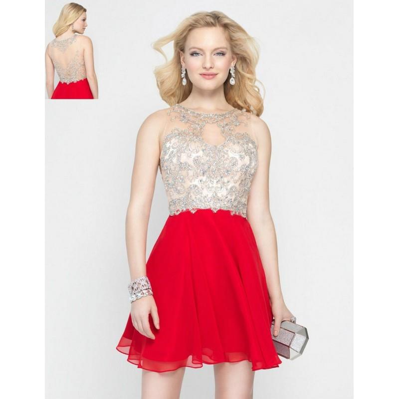 My Stuff, Alyce Paris - Crystal Embellished Sheer Cocktail Dress - Designer Party Dress & Formal Gow