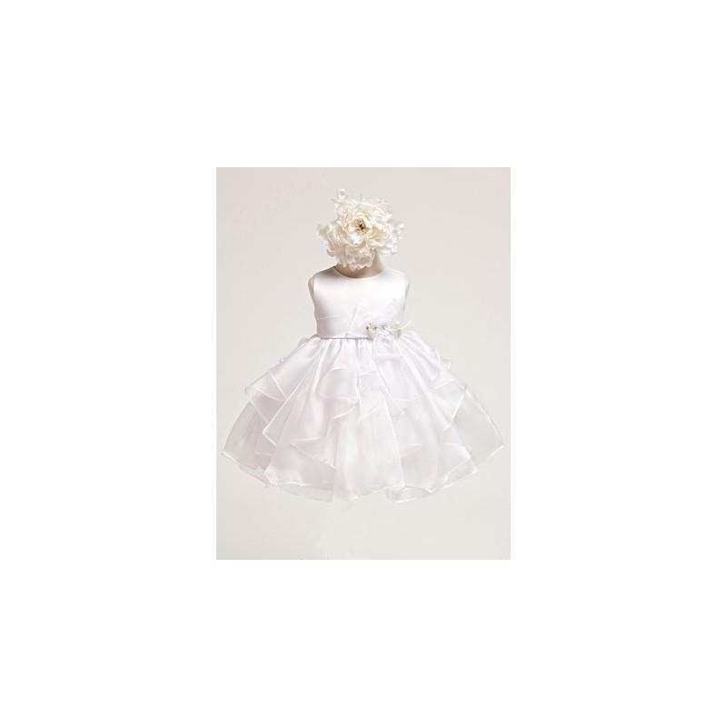 My Stuff, White Baby Girl Satin Bodice w/ white Layered Organza Dress Style: DB808 - Charming Weddin