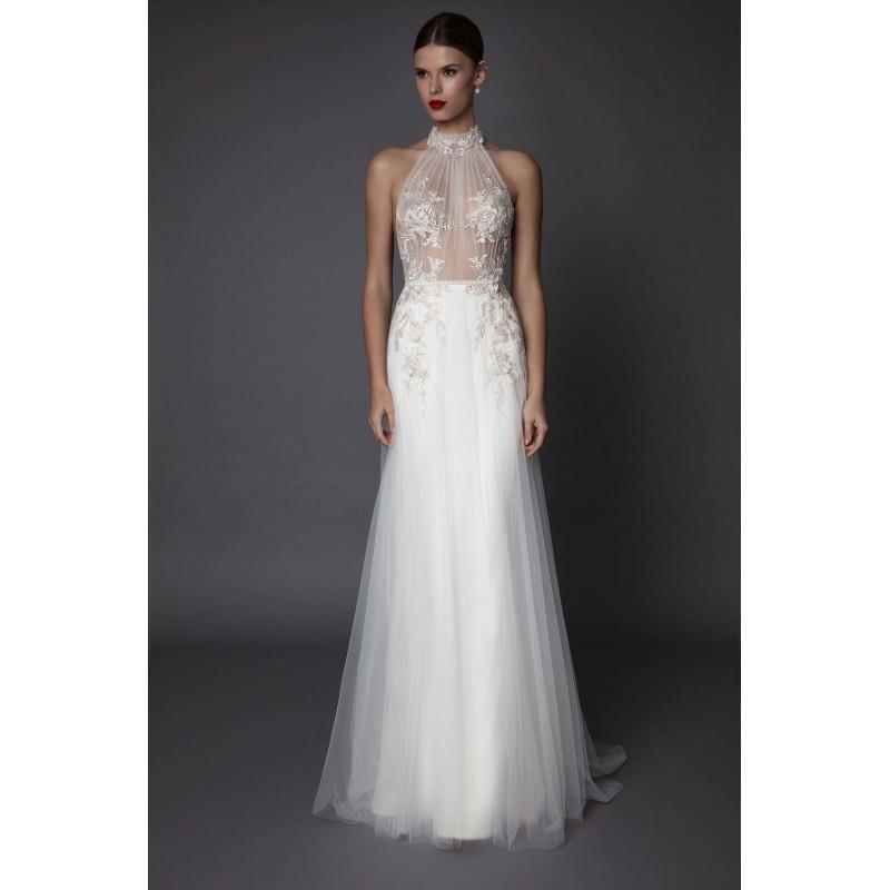 My Stuff, Muse by Berta Fall/Winter 2017 ARMANDA Sweep Train Sexy White Sleeveless Halter Aline Tull