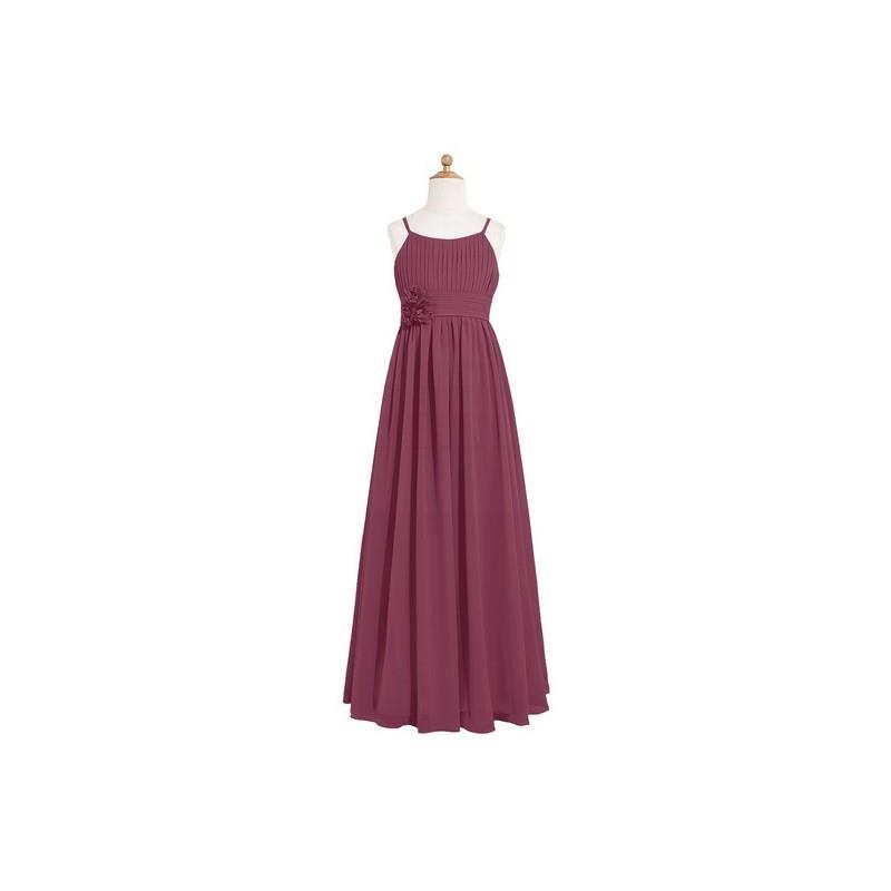 My Stuff, Mulberry Azazie Astrid JBD - Chiffon Scoop Floor Length Back Zip Dress - Simple Bridesmaid