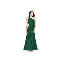 Dark_green Azazie Nadia - Floor Length Side Zip One Shoulder Chiffon Dress - Charming Bridesmaids St