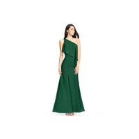 Dark_green Azazie Nadia - Floor Length Side Zip One Shoulder Chiffon Dress - Charming Bridesmaids St