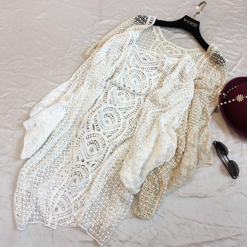 My Stuff, Oversized Crochet Batwing Sleeves Lace Summer Cardigan Coat - Discount Fashion in beenono