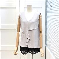 Asymmetrical Split Front Plus Size V-neck Sleeveless Summer T-shirt Sleeveless Top - Lafannie Fashio