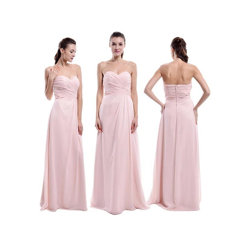 My Stuff, Pearl Pink  Bridesmaid Dress, A line Sweetheart Long Chiffon Bridesmaid Dress, Simple Popu