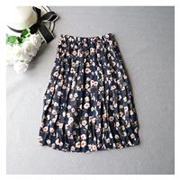 Vintage Printed Pleated Banded Waist Zipper Up Summer Skirt - Lafannie Fashion Shop