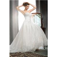 1725 by Kenneth Winston - Ivory Sequin  Organza  Tulle Floor Sweetheart  Jewel  Strapless Wedding Dr