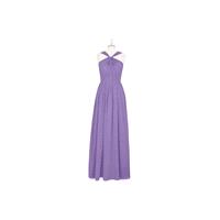 Tahiti Azazie Jacey - Floor Length V Neck Chiffon Back Zip Dress - Simple Bridesmaid Dresses & Easy