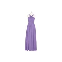 Tahiti Azazie Jacey - Floor Length V Neck Chiffon Back Zip Dress - Simple Bridesmaid Dresses & Easy