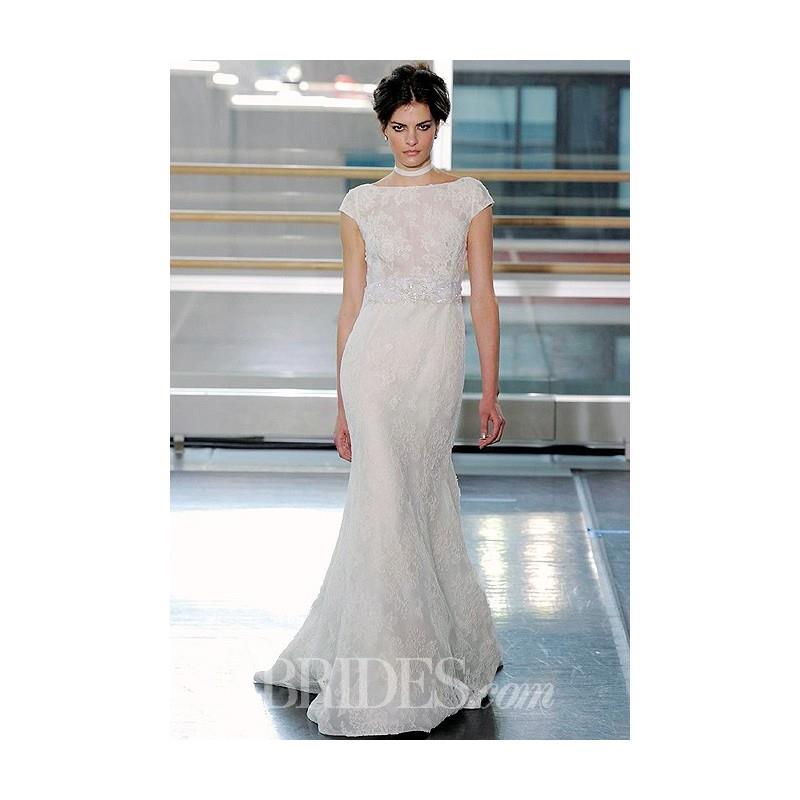My Stuff, Rivini - Fall 2014 - Margherita Cap Sleeve French Lace Sheath Wedding Dress - Stunning Che
