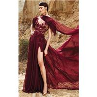 MNM Couture - 2357 Embroidered V-neck A-Line Dress - Designer Party Dress & Formal Gown