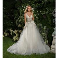 Eve of Milady Fall/Winter 2016 Style 1561 Chapel Train Ivory Sweet Tulle V-Neck Sleeveless with Sash